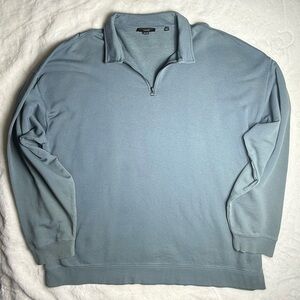 Vince Men's Zip-Front Sweater in Slate Blue